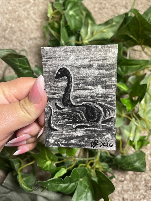 Lock Ness Monster ACEO aceo art card