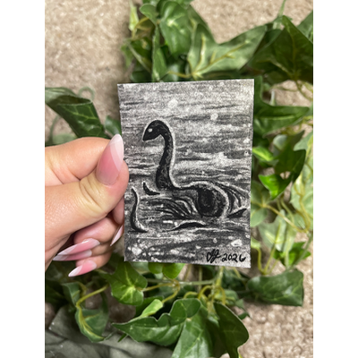 Lock Ness Monster ACEO aceo art card thumbnail 1