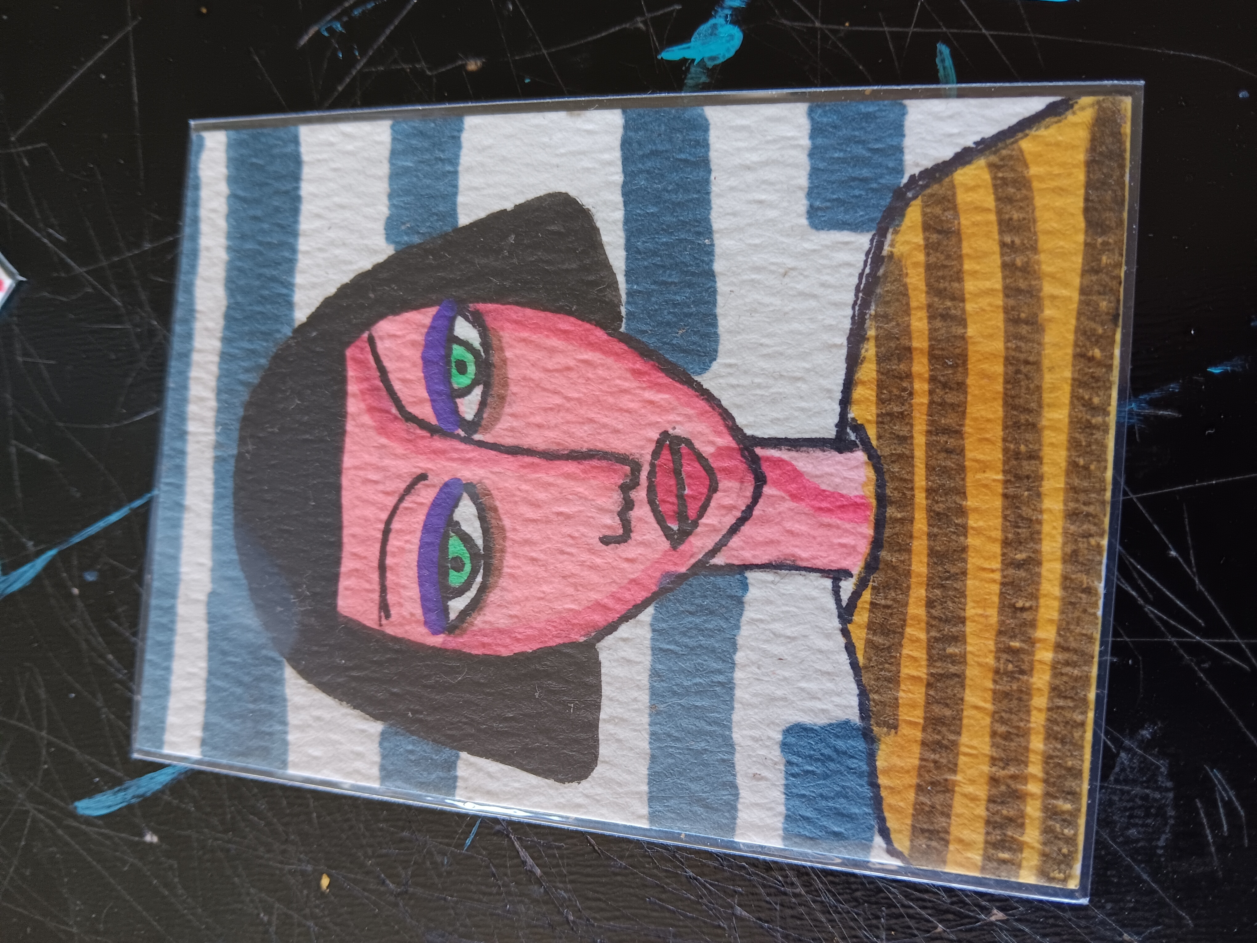 Brenda Abstract Woman aceo art card