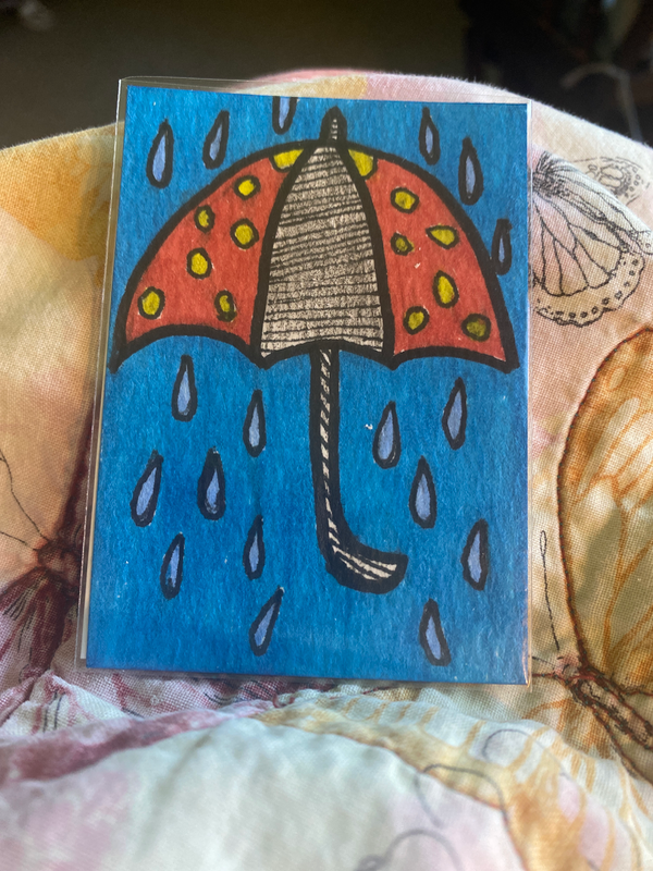 Raindrops aceo art card