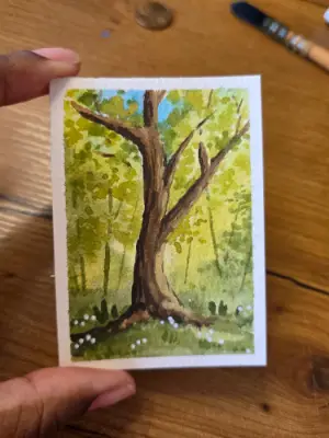 Our Tree aceo art card thumbnail 1