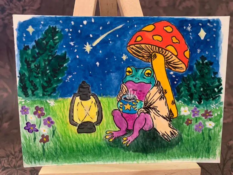 Finn's Stargazing Night aceo art card