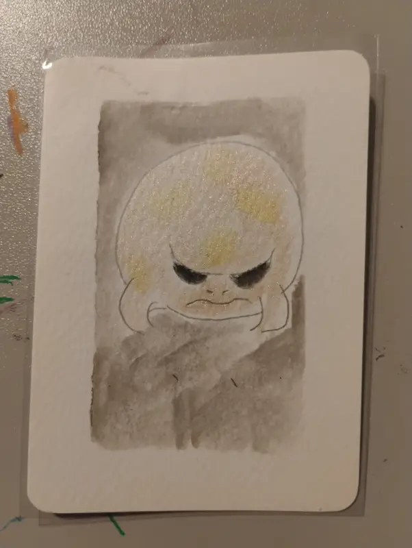 Round aceo art card