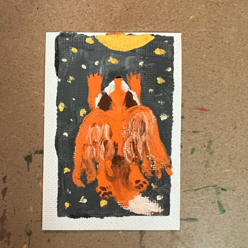 Original Soaring ACEO #9/9 Winged Fox Series aceo art card