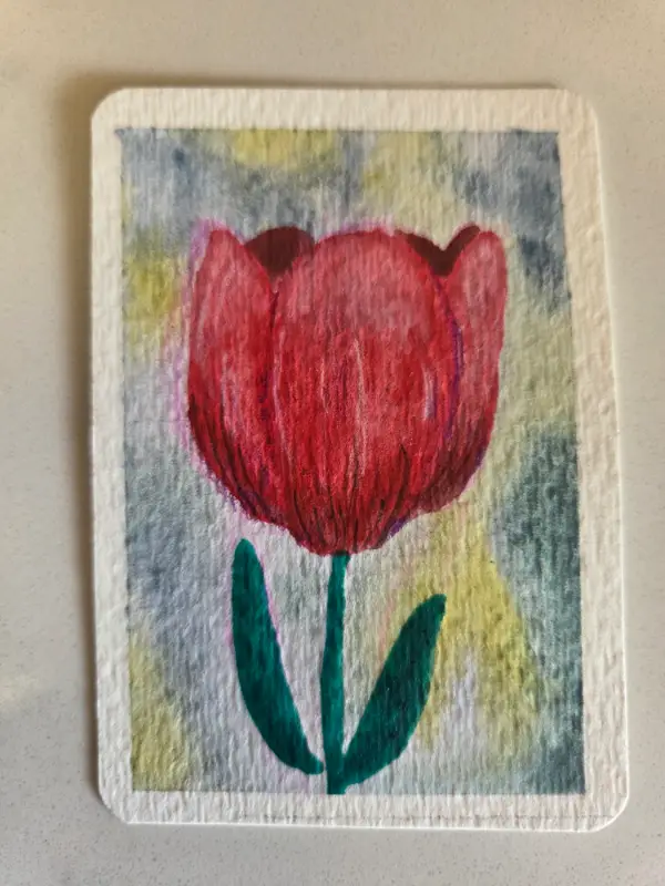 Big ole tulip aceo art card