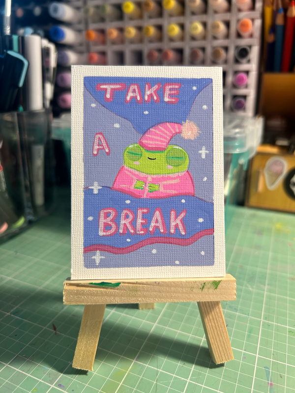 Take a break aceo art card