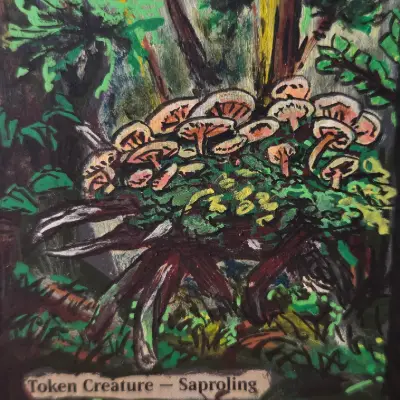 Saproling MTG Magic the Gathering Token aceo art card thumbnail 2