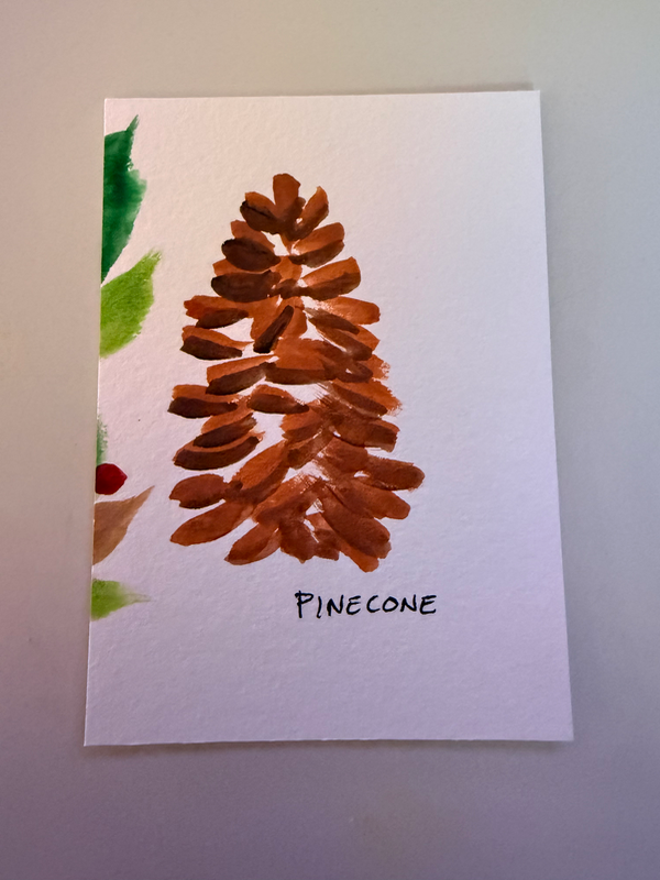 pinecone study aceo art card