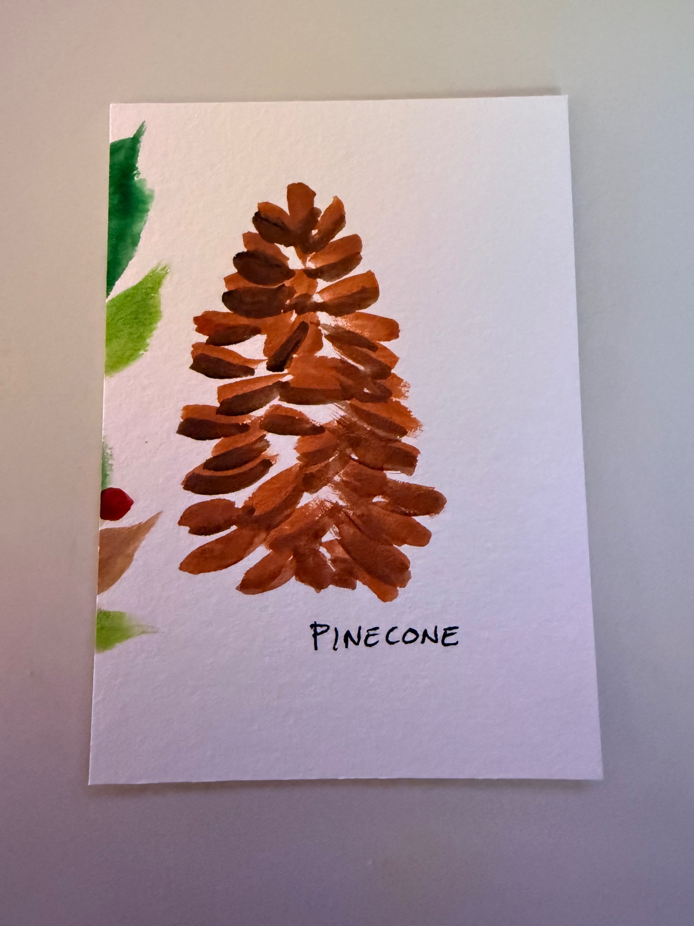 pinecone study aceo art card