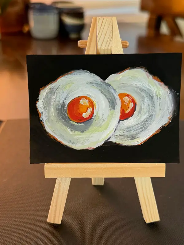 Two Fried Eggs aceo art card