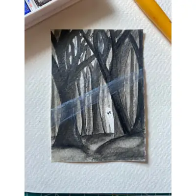 Curious aceo art card thumbnail 1