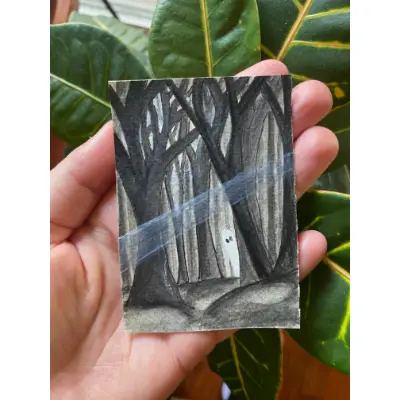 Curious aceo art card thumbnail 2