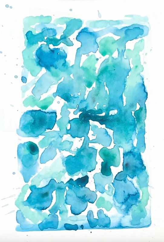Pthalo color study 1 aceo art card