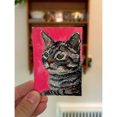 The Pink Lady aceo art card thumbnail 1