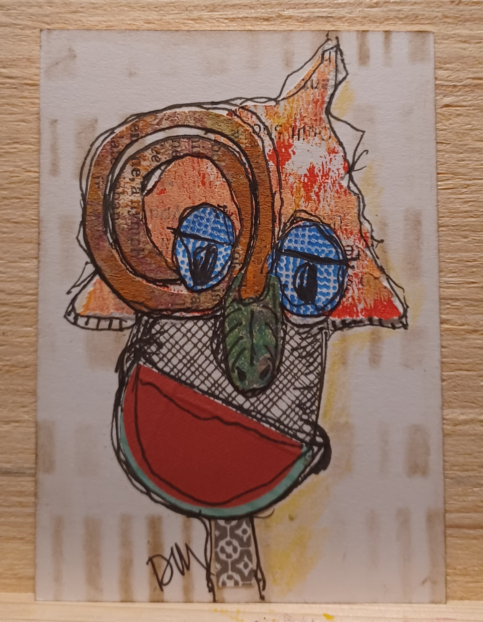 Funky Face: Boris aceo art card