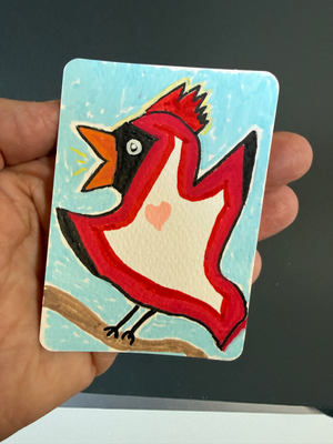 Little Singer  Joybird Series aceo art card thumbnail 3