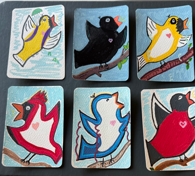 Little Singer  Joybird Series aceo art card thumbnail 4