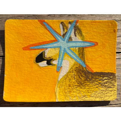 “Star eyed Doe” - wildlife portrait by Norah Mae aceo art card thumbnail 2