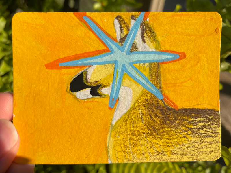 “Star eyed Doe” - wildlife portrait by Norah Mae aceo art card