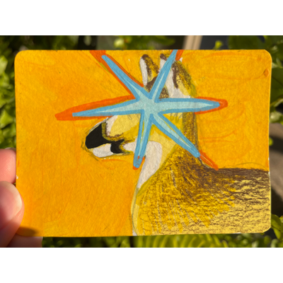 “Star eyed Doe” - wildlife portrait by Norah Mae aceo art card thumbnail 1