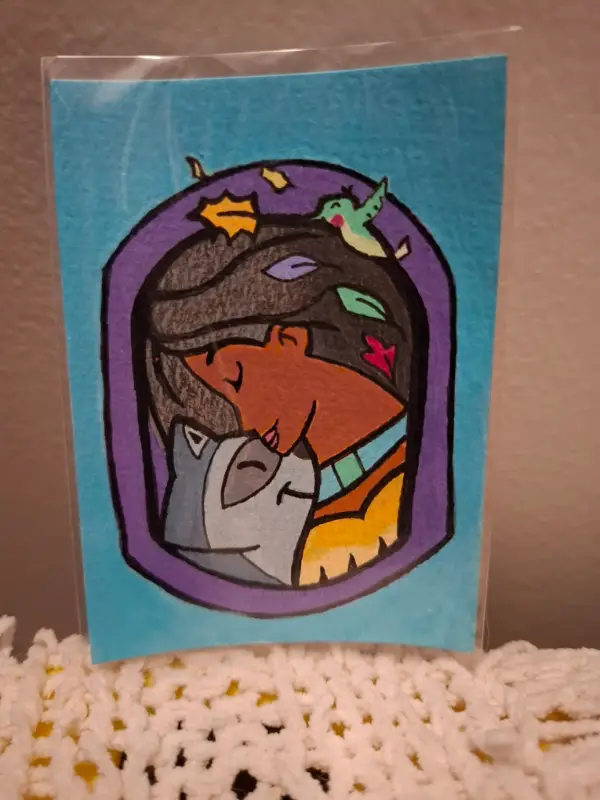 Pocahontas Pooh aceo art card
