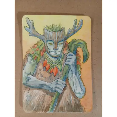 Green Shepherd forest sprite Card 2 of 9 aceo art card thumbnail 1