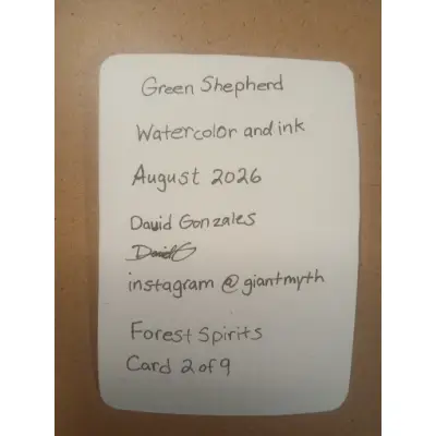 Green Shepherd forest sprite Card 2 of 9 aceo art card thumbnail 2