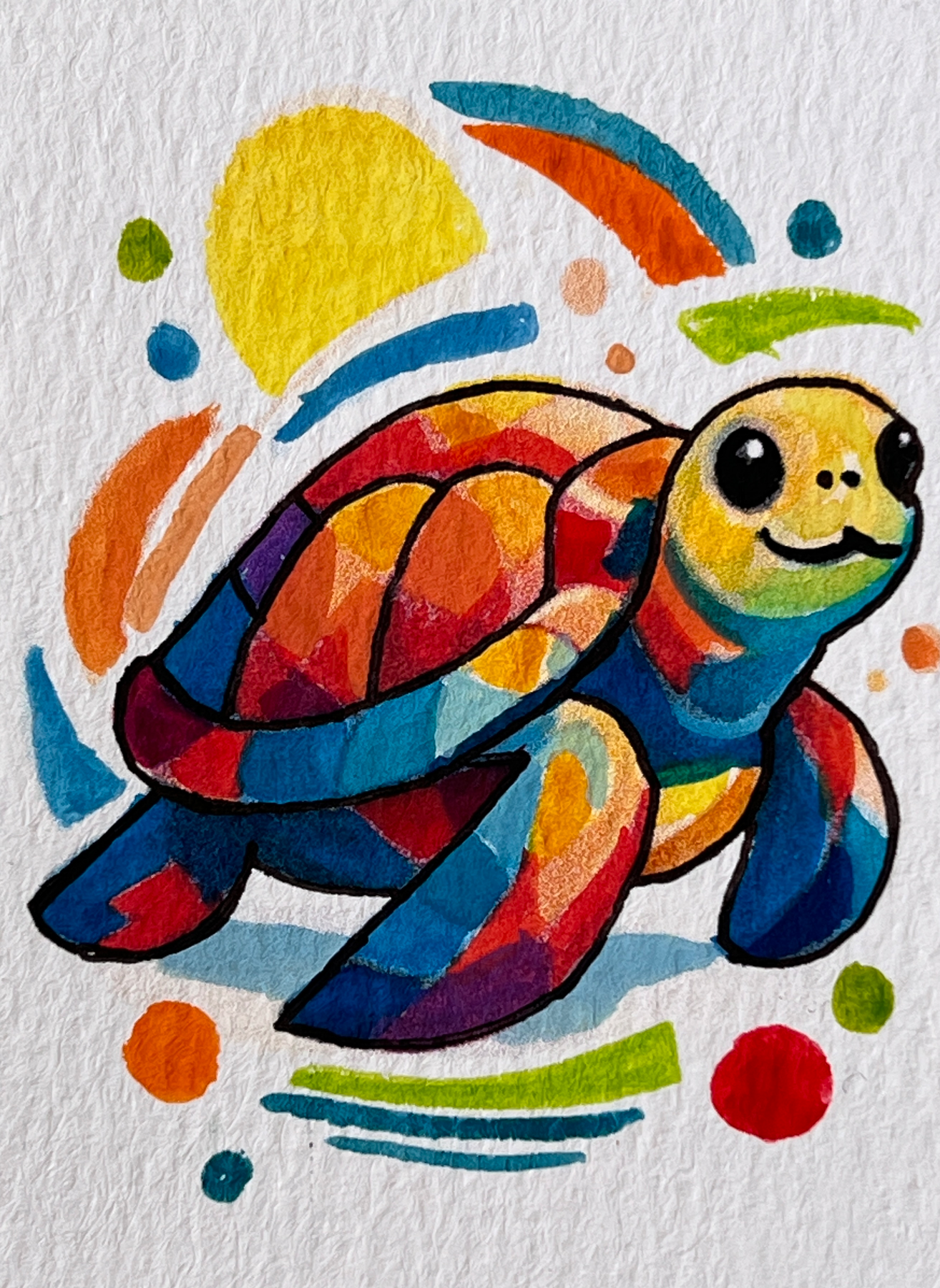 Aussie Sea Turtle aceo art card