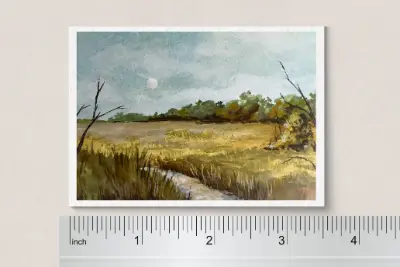 Follow the Moon aceo art card thumbnail 1