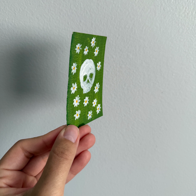 Original Floral Skull ACEO | Bloom and Bones #4/8 aceo art card thumbnail 2