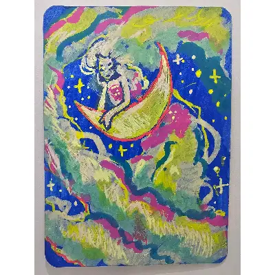 Coasting on the Clouds aceo art card thumbnail 3
