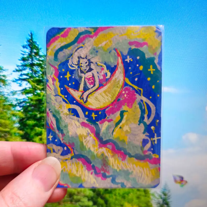 Coasting on the Clouds aceo art card