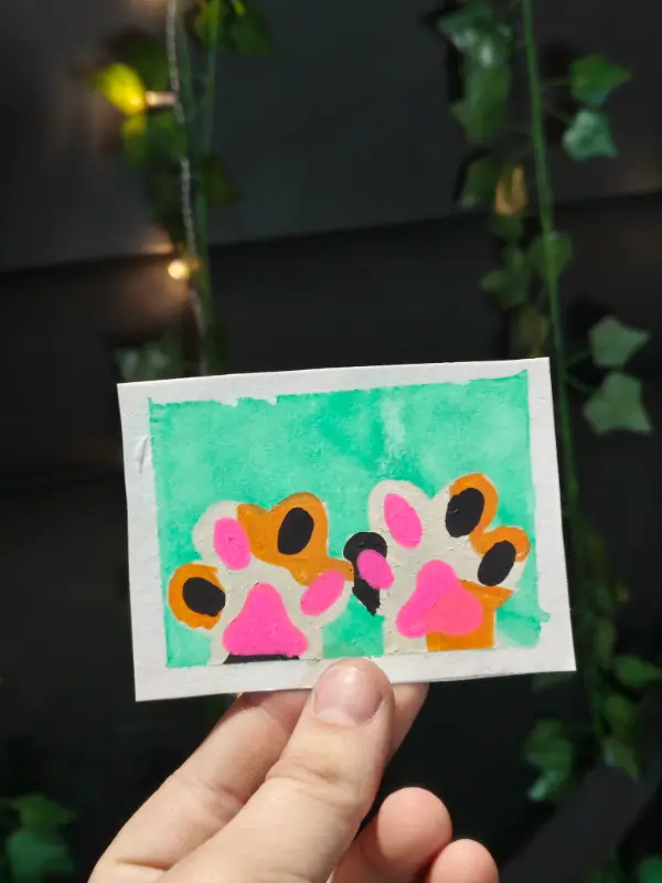 Calico paws aceo art card
