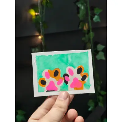 Calico paws aceo art card thumbnail 1