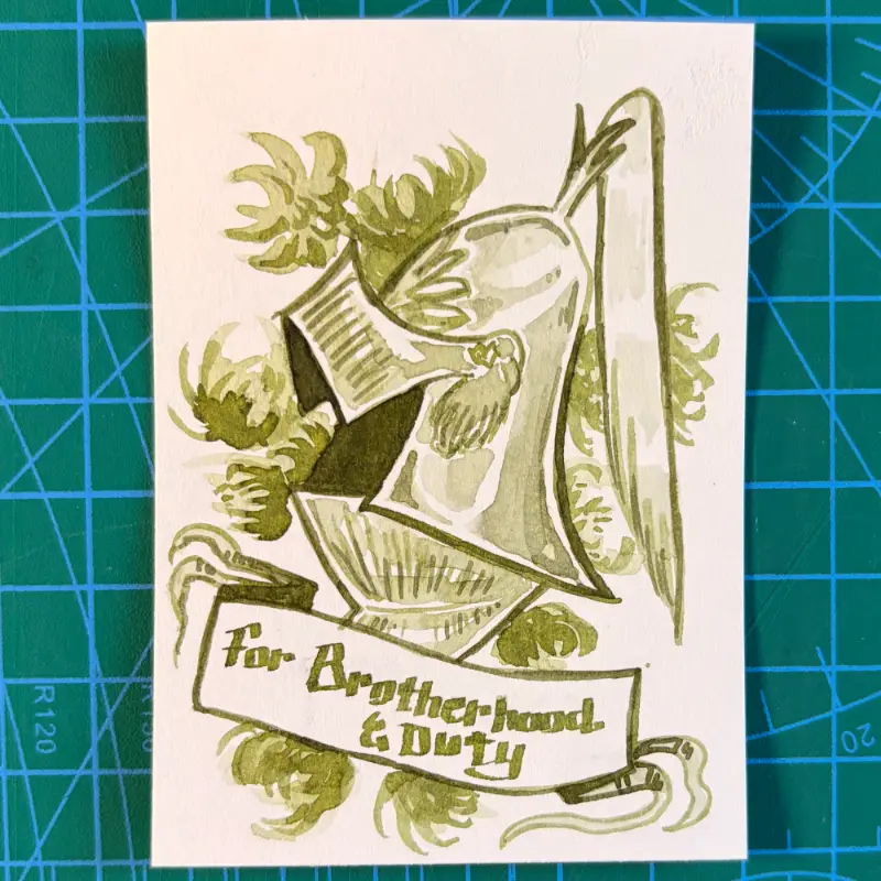 Knight of Brotherhood (Knights of the Flowers 5/8) aceo art card