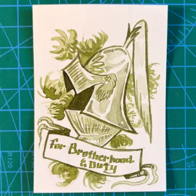 Knight of Brotherhood (Knights of the Flowers 5/8) aceo art card thumbnail 1