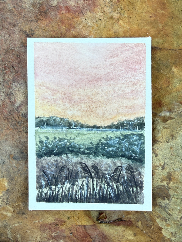 ACEO Landscape "Field Sunrise" aceo art card