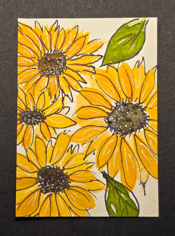 Sunflowers aceo art card