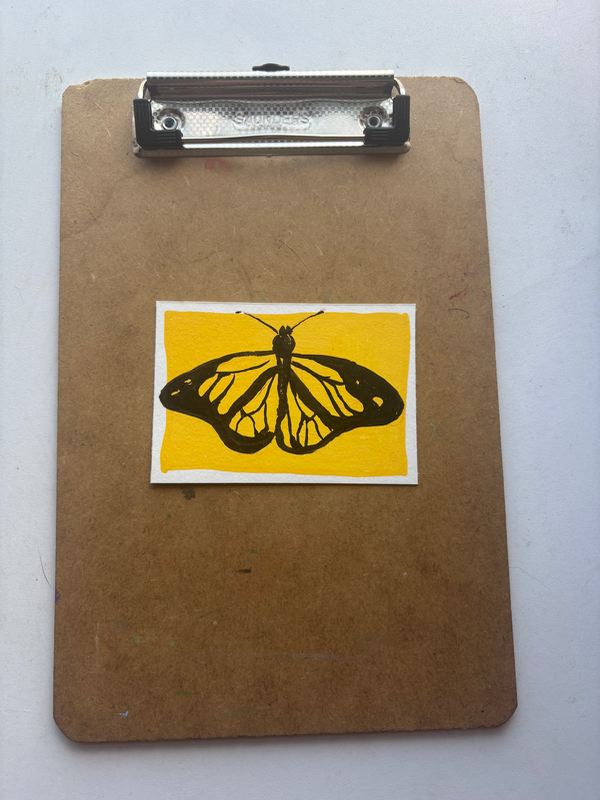 “Yellow Butterfly” aceo art card