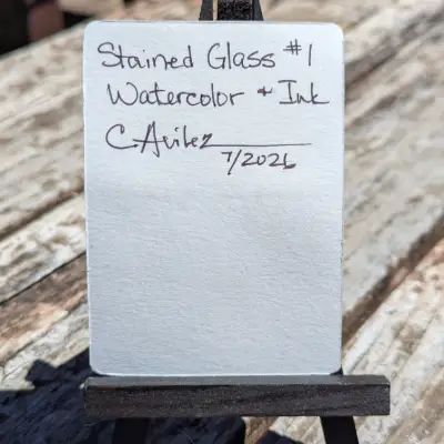 Abstract Stained Glass #1 aceo art card thumbnail 3