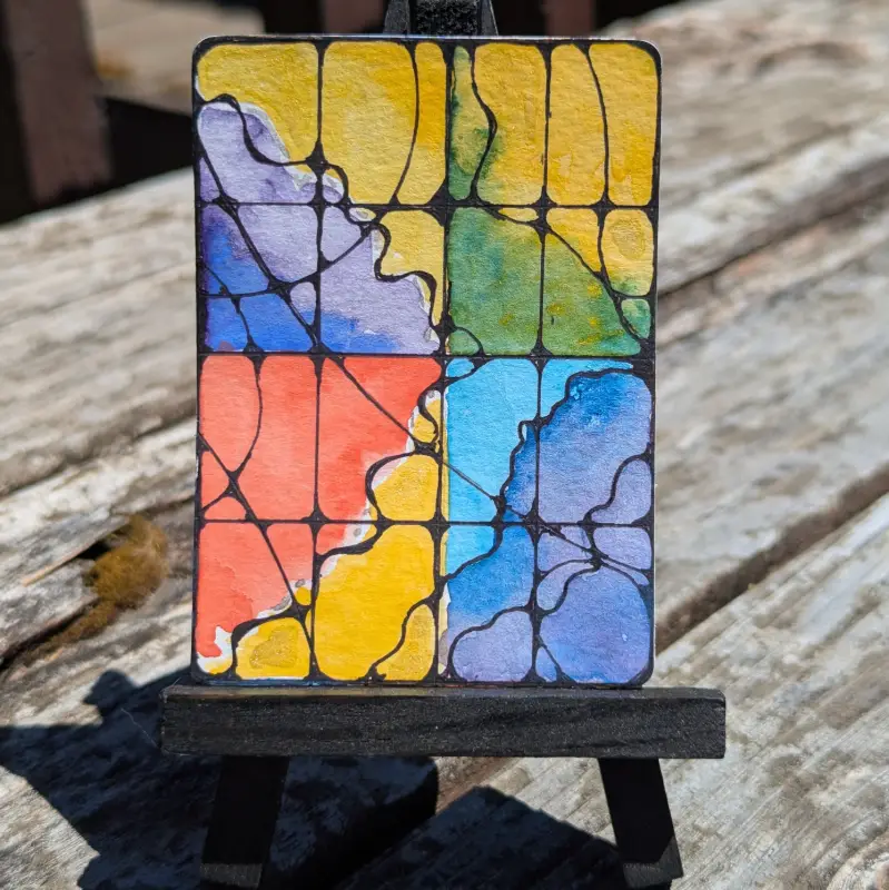 Abstract Stained Glass #1 aceo art card