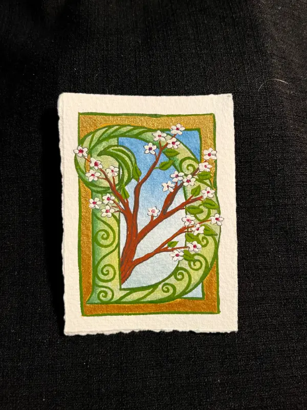 Neomedival Letter D aceo art card
