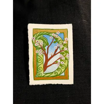 Neomedival Letter D aceo art card thumbnail 1