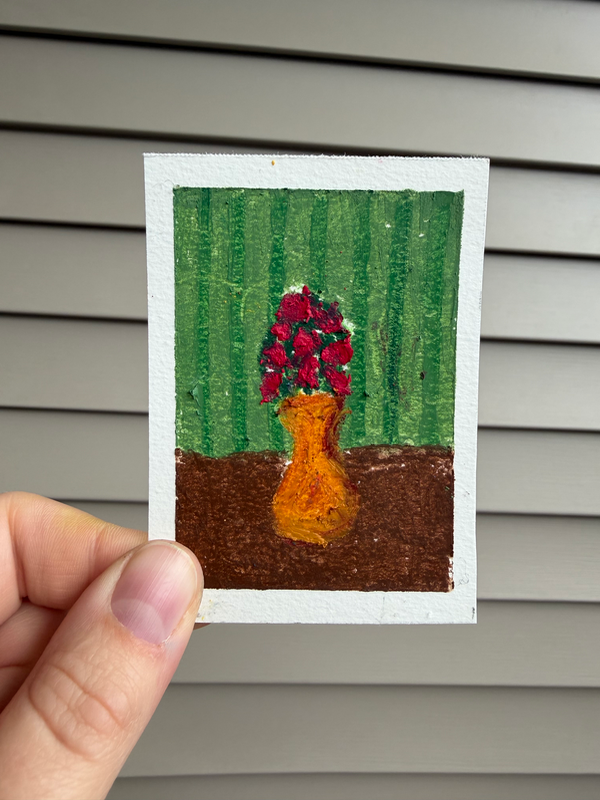 Vase in Green Room aceo art card