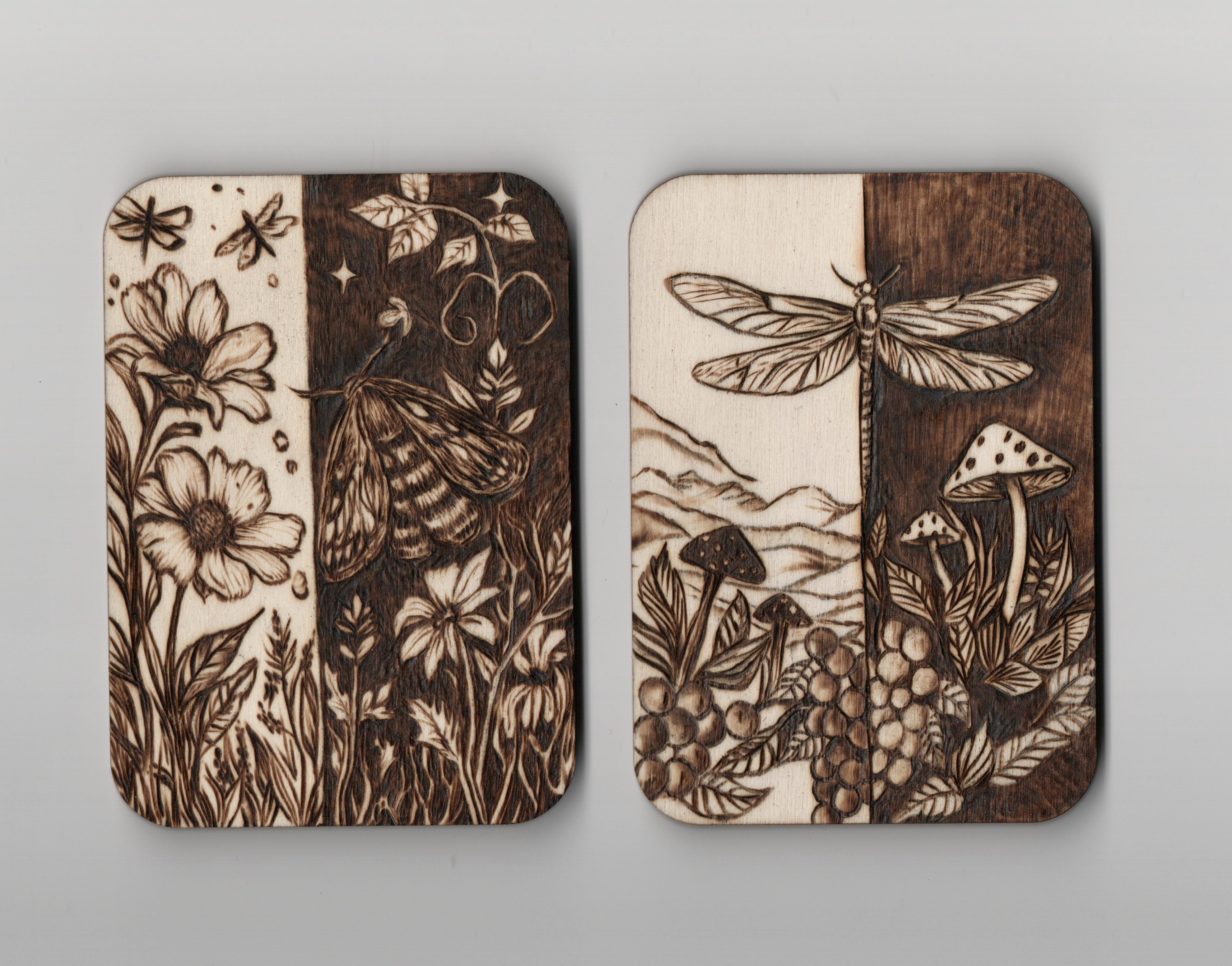 Ra•Ra - HeartWood Collection: Dragonfly & Moth Meadow – ACEO Set of 2 aceo art card thumbnail 2