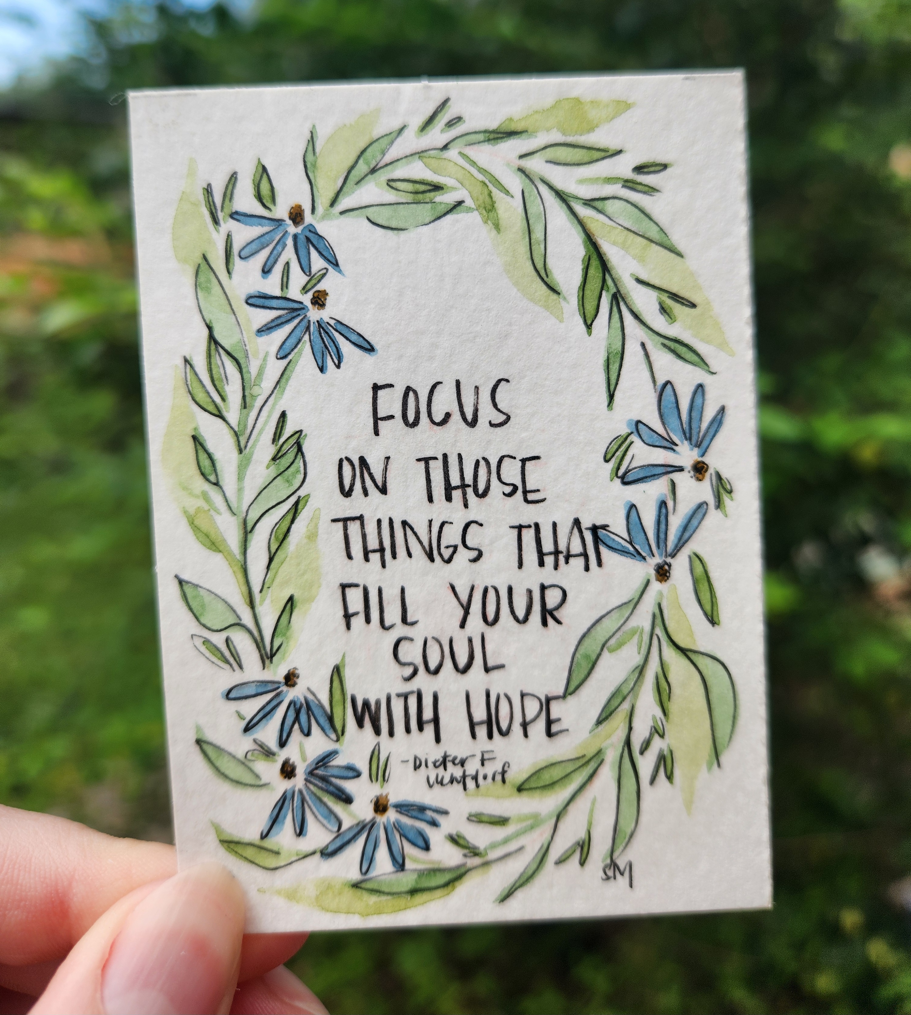 Floral Inspirational Quote 1 aceo art card