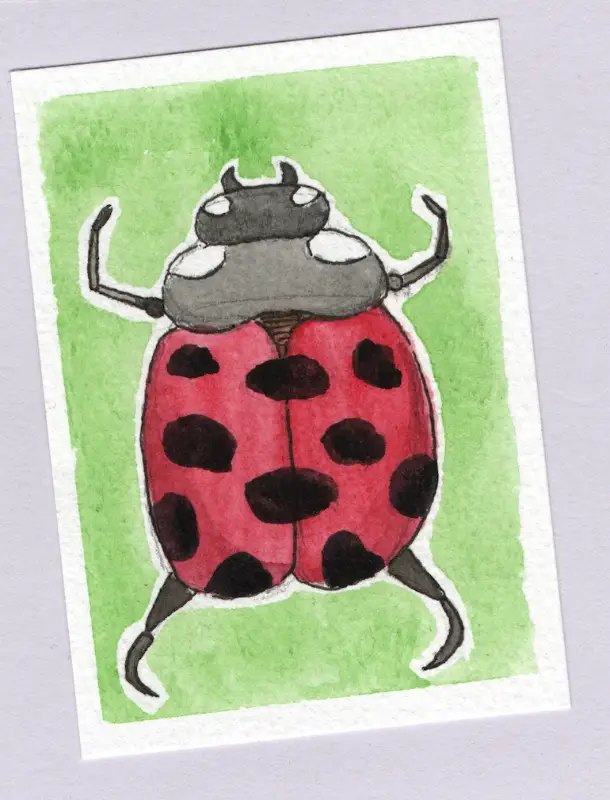 Lady Bug aceo art card