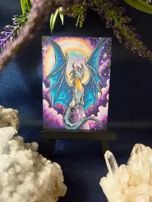 Keeper of the Celestial Gate - Original Dragon ACEO - The Ancient Bloodline Series aceo art card thumbnail 2
