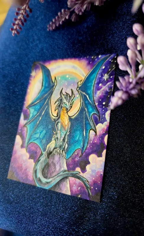 Keeper of the Celestial Gate - Original Dragon ACEO - The Ancient Bloodline Series aceo art card