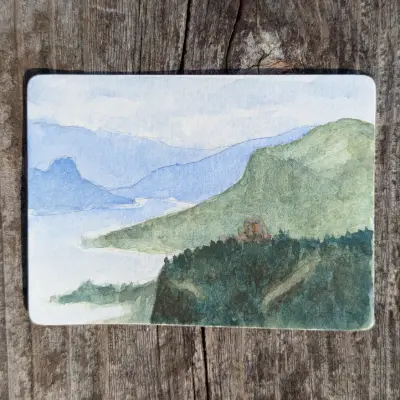 Crown Point aceo art card thumbnail 1